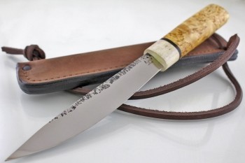 Северный нож средний "БЫHAХ" кованая х12мф. Рукоять карельская береза.